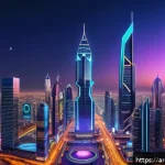 미미 캐릭터의 미래 방향성 - A vibrant digital scene showcasing Mimi as an interactive augmented reality character engaging with ...
